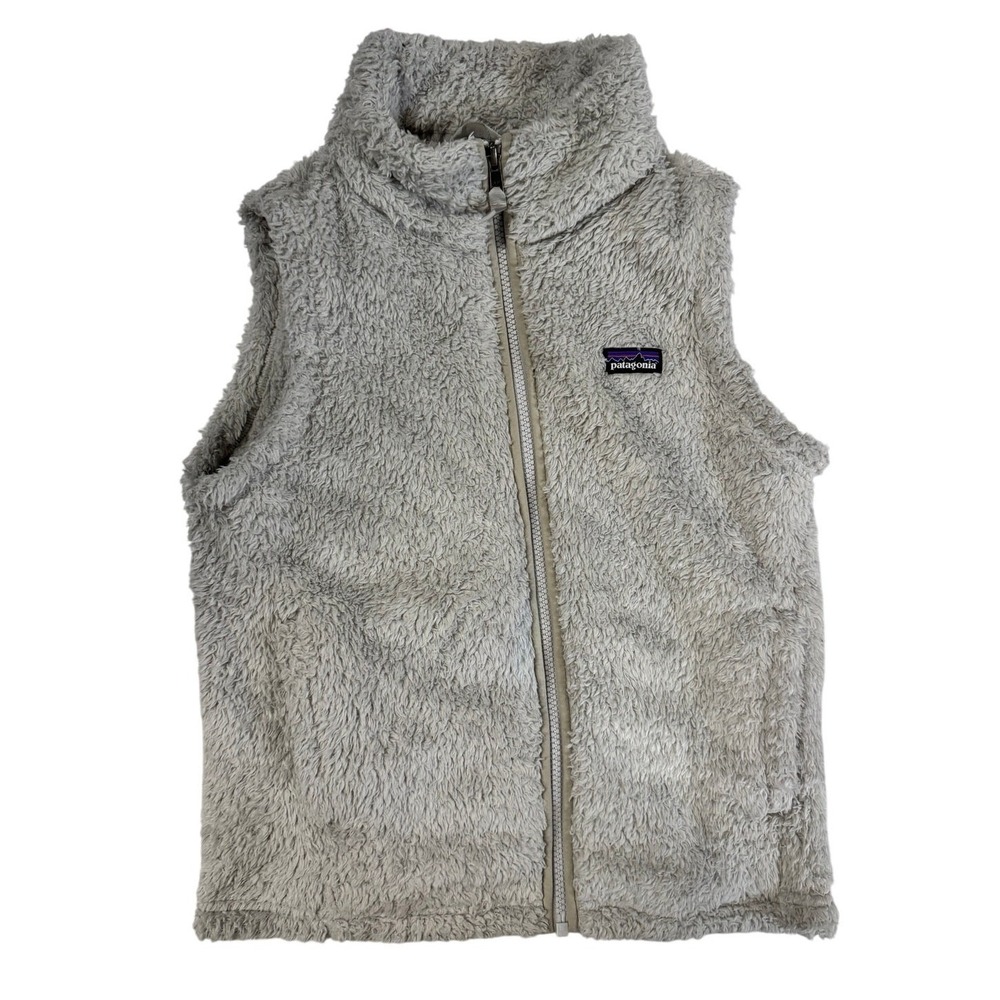 Patagonia Youth Los Gatos Fleece Vest Full Zip Deep Pile Size L Gray